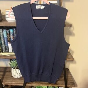 Vintage St Croix Zephyr Wool Navy Vest Size L